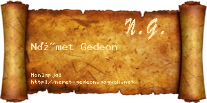 Német Gedeon névjegykártya